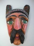 Carved and painted wood mask